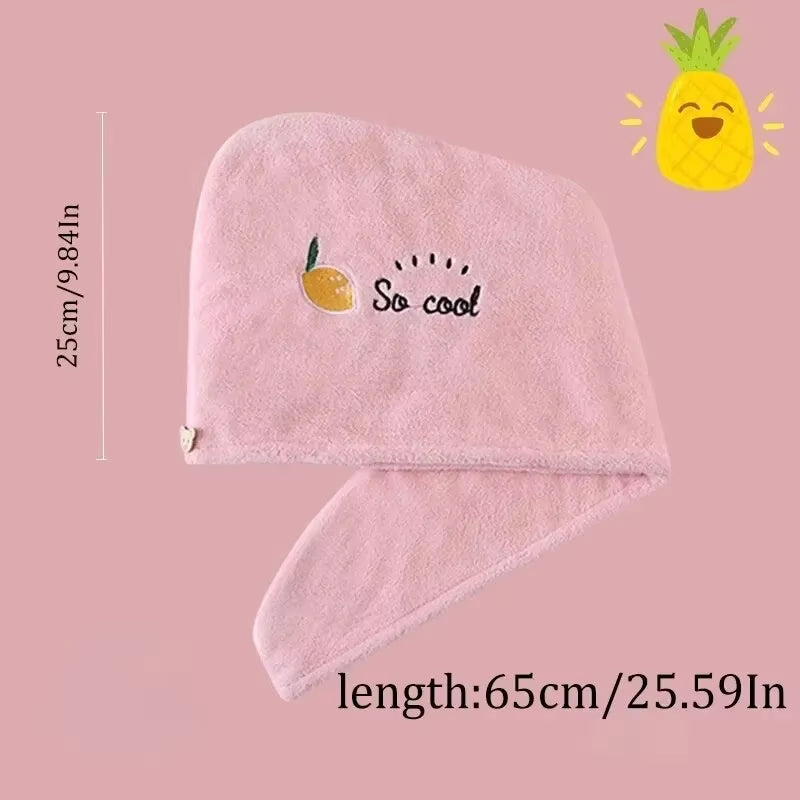 1Pc Quickly Dry Hair Hat Super Absorbent Soft Bathroom Women Head Towels Girls Cute Hair Towel Hair Dry Wrap Bonnets