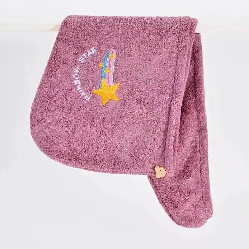 1Pc Quickly Dry Hair Hat Super Absorbent Soft Bathroom Women Head Towels Girls Cute Hair Towel Hair Dry Wrap Bonnets